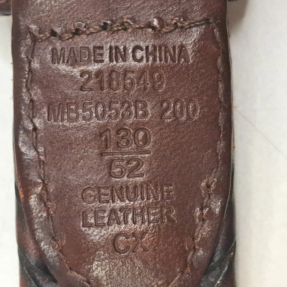 Roundtree & Yorke Mens Braided Brown Genuine Leather Belt Size 52 MB5053B 200